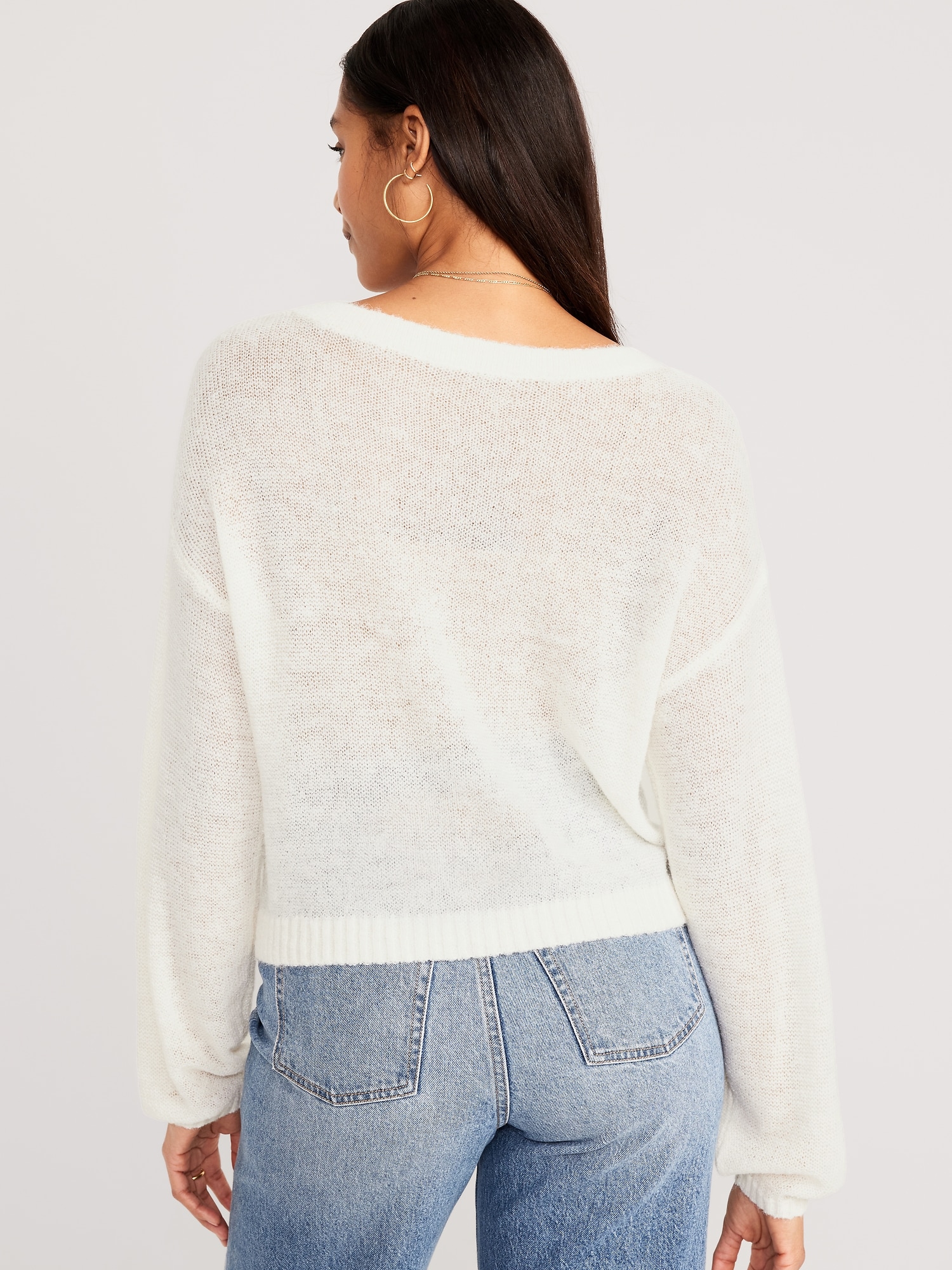 Fuzzy sweater old outlet navy