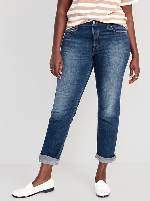 Image number 5 showing, Mid-Rise Wow Boyfriend Straight Jeans
