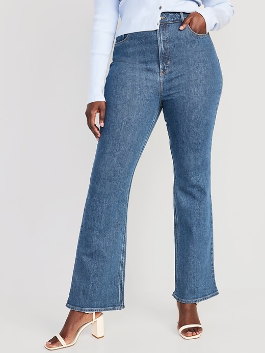 Image number 5 showing, Higher High-Waisted Cotton-Hemp Blend Flare Jeans