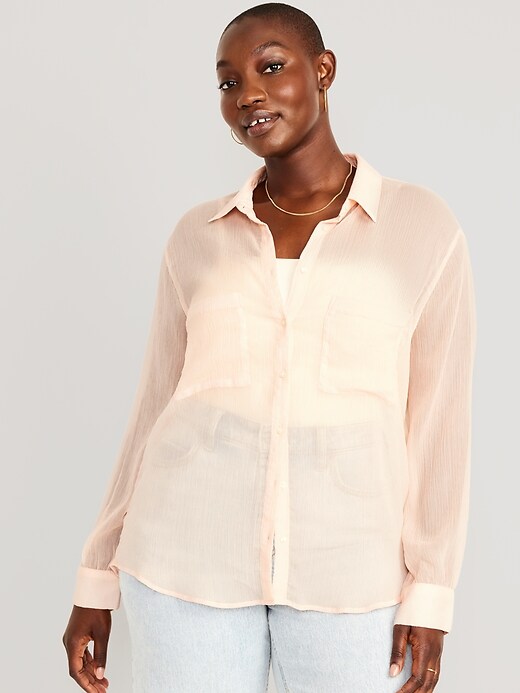 Chiffon ButtonDown Shirt for Women Old Navy
