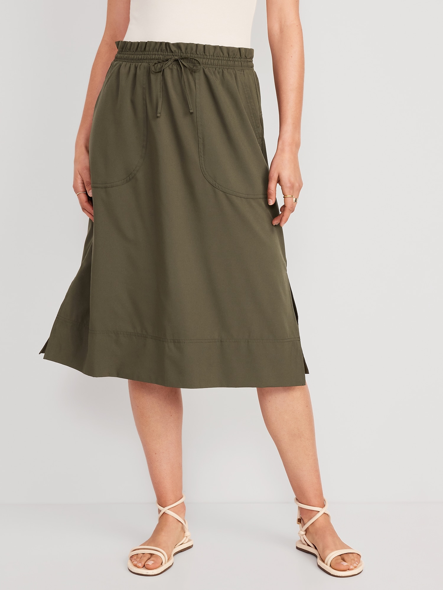 Old Navy High-Waisted StretchTech Packable Midi Skirt for Women