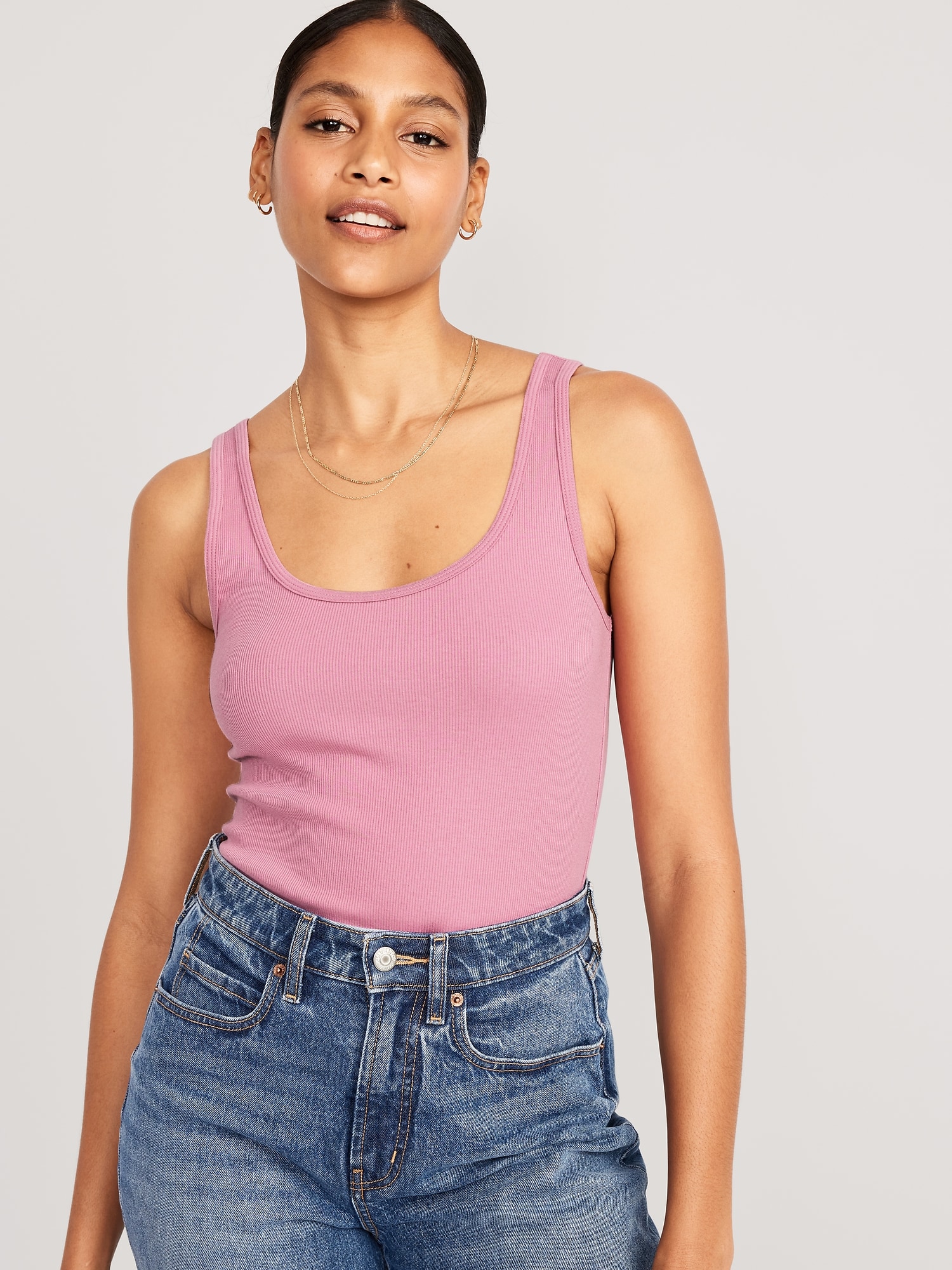 Rib-Knit First Layer Tank Top for Women