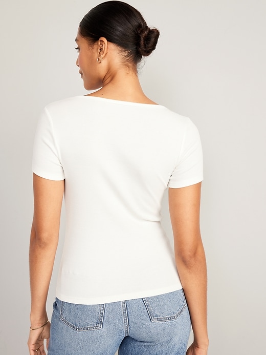 Image number 2 showing, Fitted Rib-Knit T-Shirt