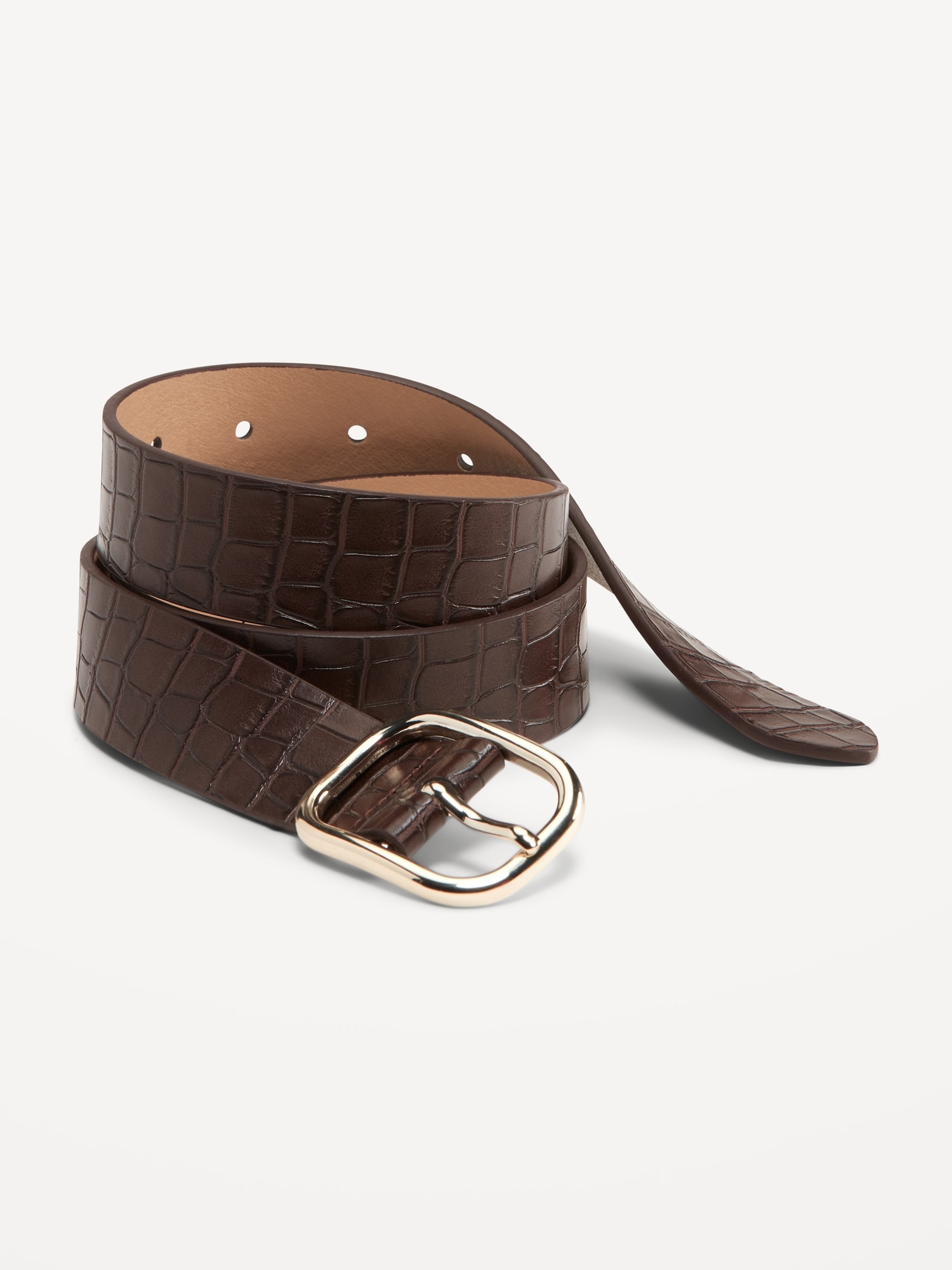 Burberry Women's Croc-Embossed Leather Belt
