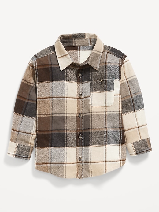 Cozy Long-Sleeve Plaid Pocket Shirt for Toddler Boys | Old Navy