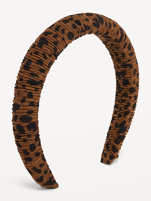 View large product image 1 of 1. Printed Pleated Fabric Headband for Women