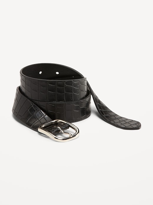 View large product image 1 of 1. Croc Embossed Belt For Women (1 1/4 Inches)