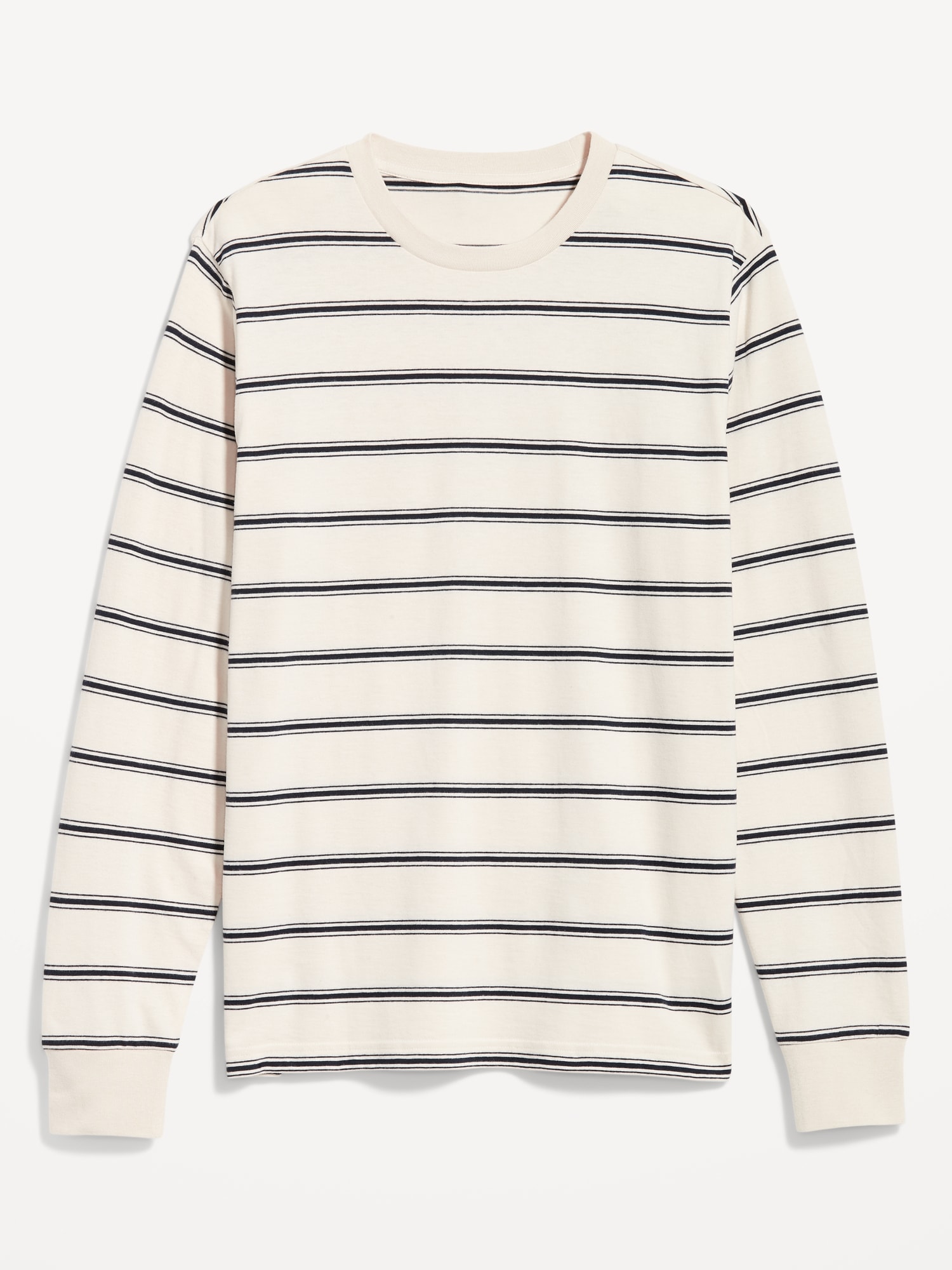 Black and White Striped Long-Sleeve T-Shirt