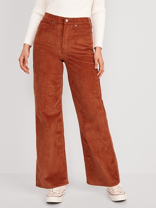 Image number 1 showing, Higher High-Waisted Wide-Leg Corduroy Pants