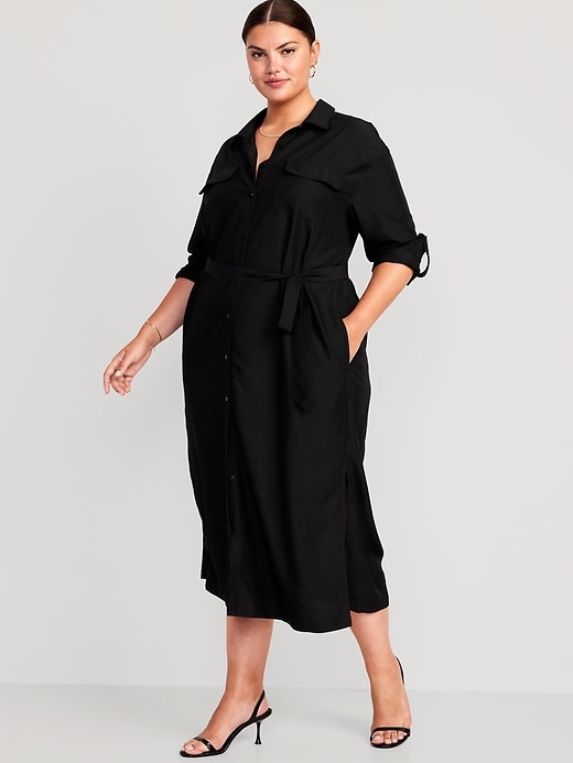 Image number 6 showing, Waist-Defined Utility Midi Dress