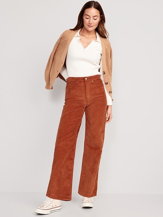 Image number 3 showing, Higher High-Waisted Wide-Leg Corduroy Pants