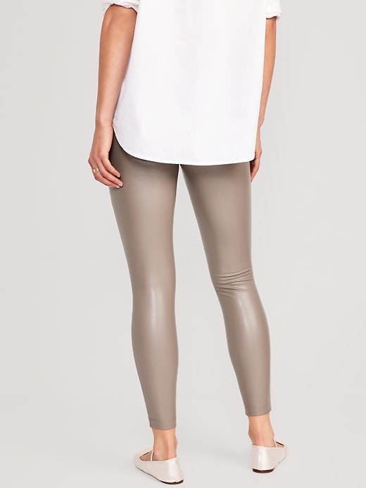 Image number 2 showing, High-Waisted Faux-Leather Leggings for Women