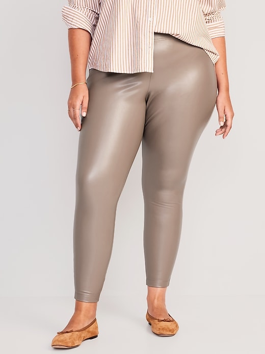 Image number 7 showing, High-Waisted Faux-Leather Leggings for Women