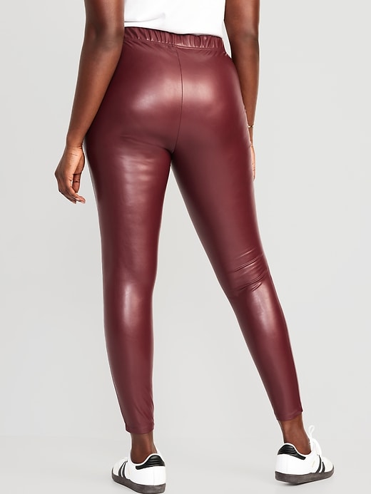 Image number 6 showing, High-Waisted Faux-Leather Leggings for Women