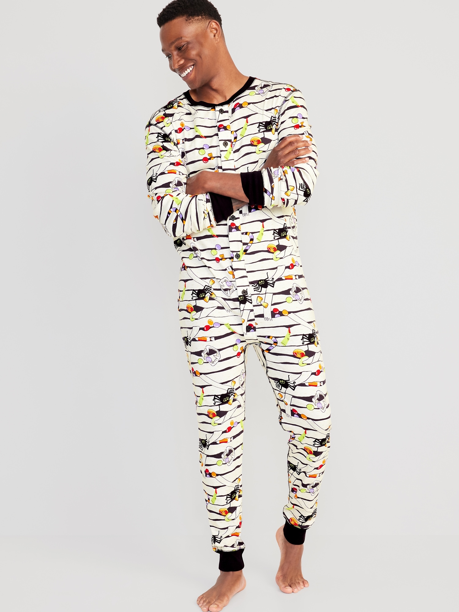 Matching Halloween One-Piece Pajamas for Men