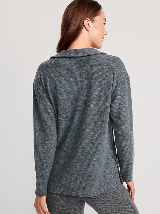 Image number 2 showing, Rib-Knit Lounge Sweater