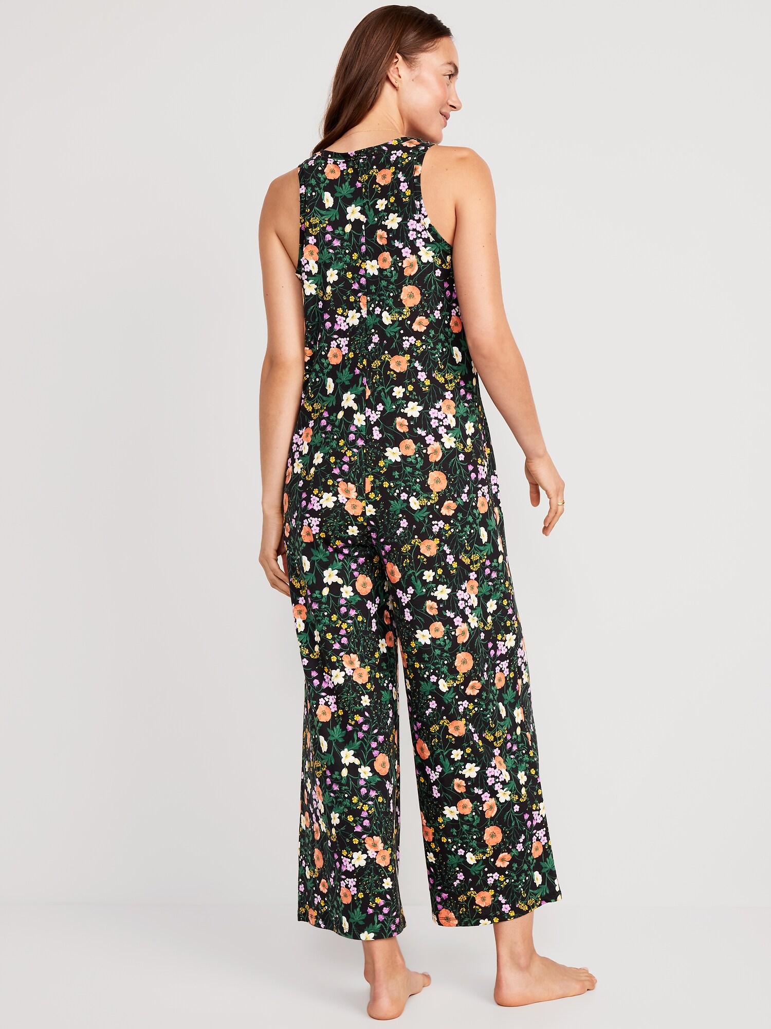 Sunday Sleep Sleeveless Henley Lounge Jumpsuit Old Navy