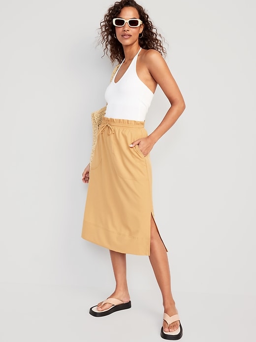 Image number 3 showing, High-Waisted StretchTech Packable Midi Skirt
