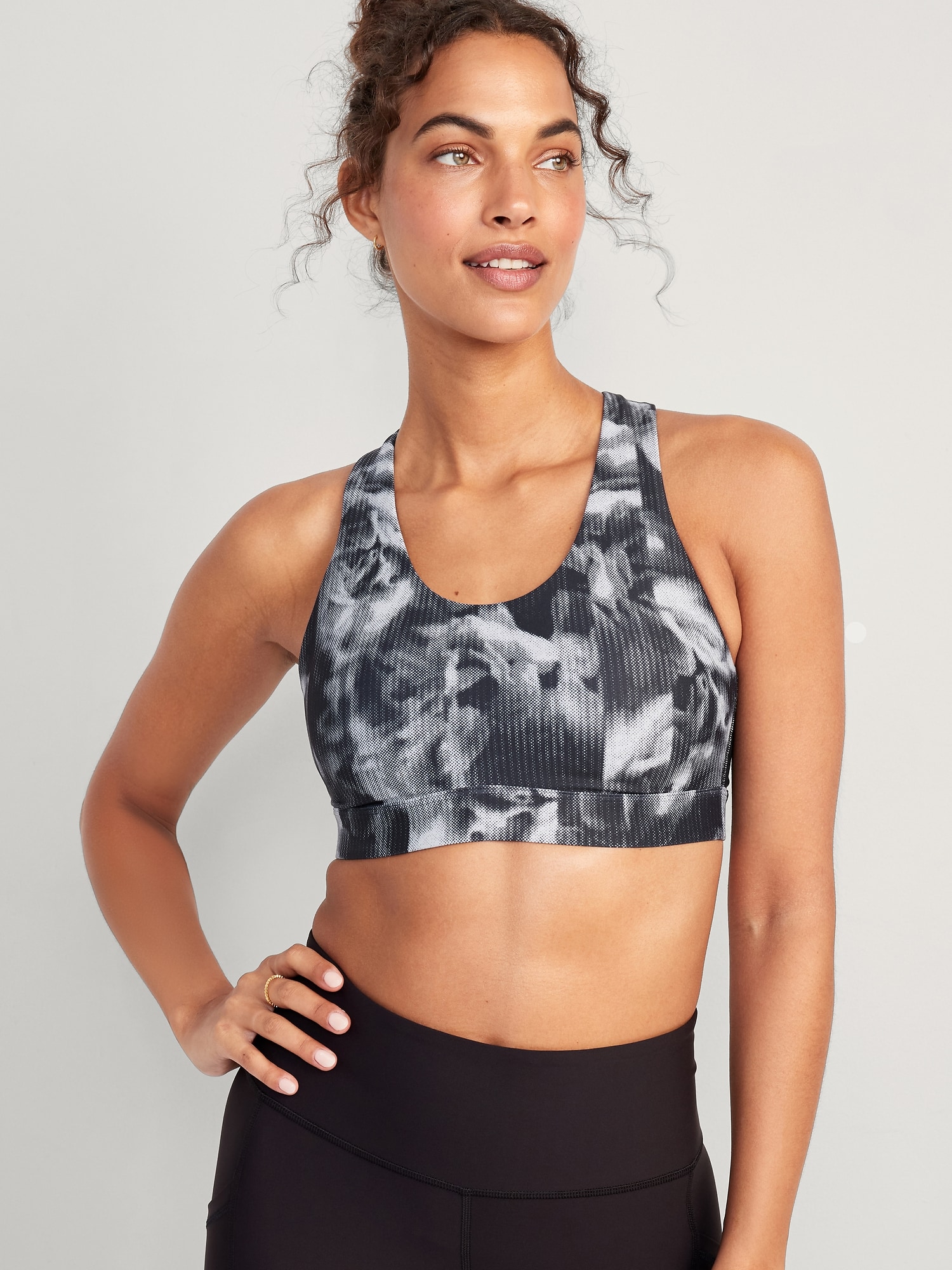 Fabletics All Day Every Day Sports Bra Grey Racerback Size Extra