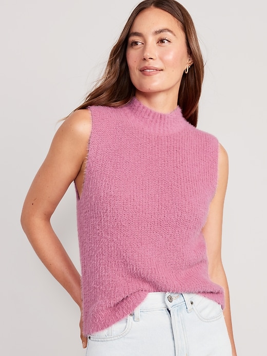 Image number 1 showing, Mock-Neck Eyelash Sweater