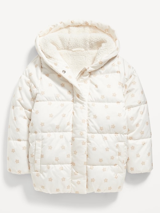 View large product image 1 of 1. Cocoon Sherpa-Lined Hooded Puffer Jacket for Girls