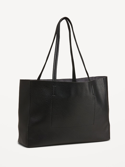 Image number 1 showing, Faux Leather Tote Bag