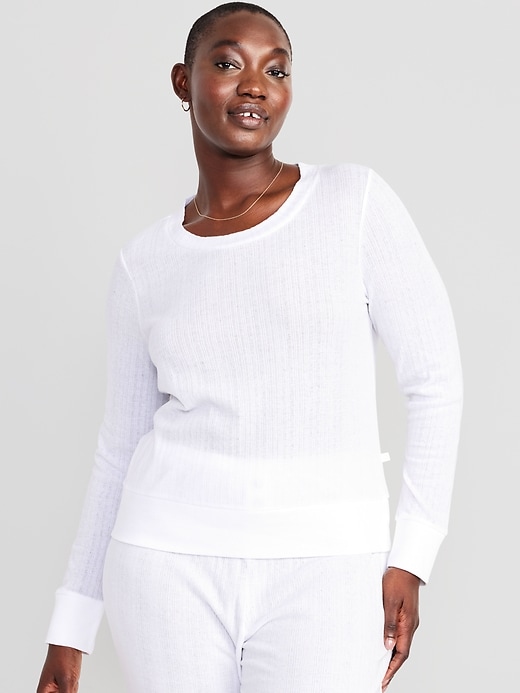 Image number 5 showing, Pointelle Pajama Top