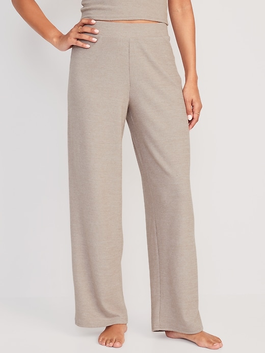 Image number 1 showing, Sweater-Knit Wide-Leg Lounge Pants
