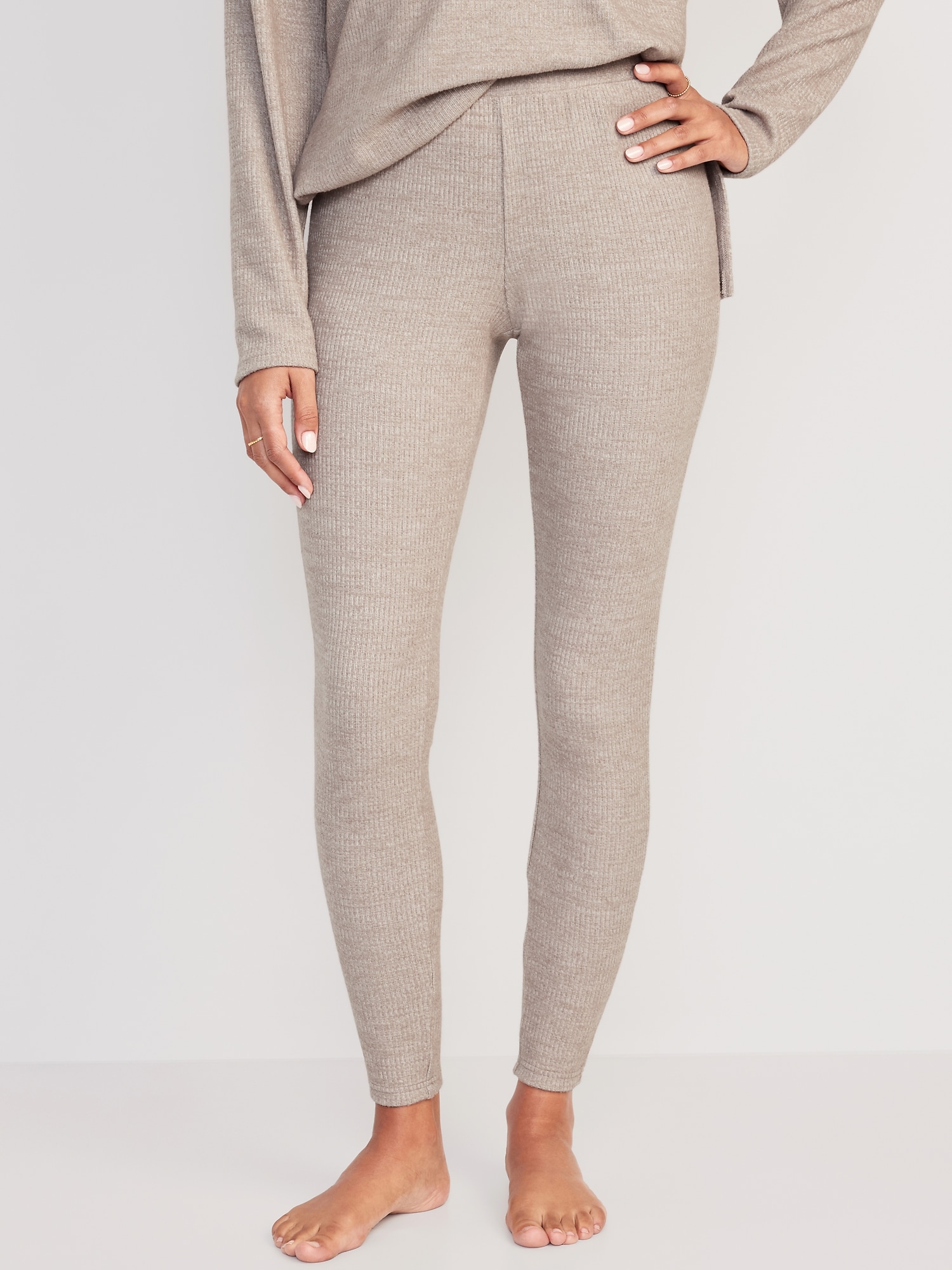 Grey Knitted Ribbed Legging, Knitwear