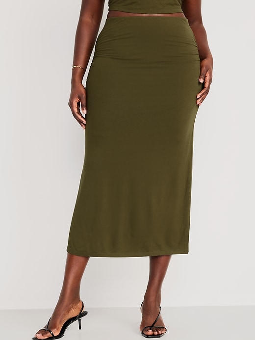 Image number 5 showing, High-Waisted Ruched Maxi Skirt