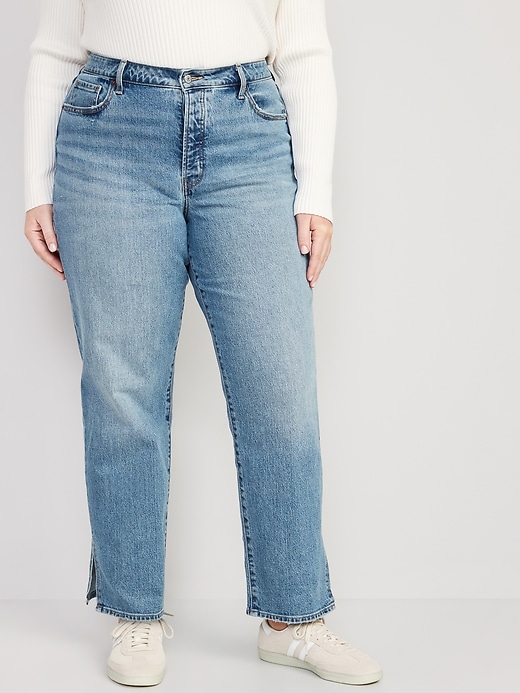High-Waisted OG Loose Side-Slit Jeans for Women | Old Navy