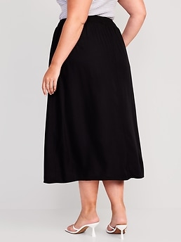 High-Waisted Smocked Crepe Maxi Skirt for Women | Old Navy