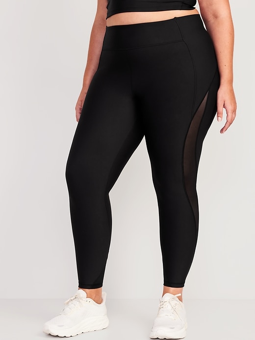 Image number 7 showing, High-Waisted PowerSoft Mesh-Panel 7/8 Leggings