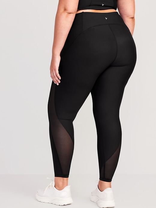 Image number 8 showing, High-Waisted PowerSoft Mesh-Panel 7/8 Leggings