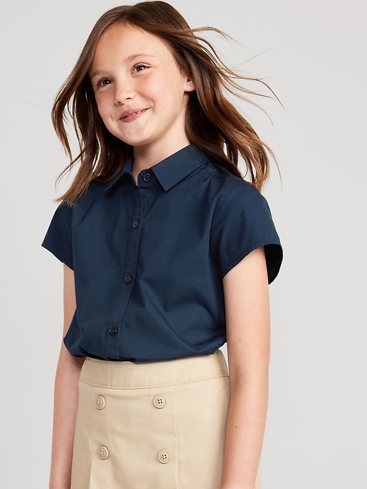View large product image 1 of 3. School Uniform Short-Sleeve Shirt for Girls