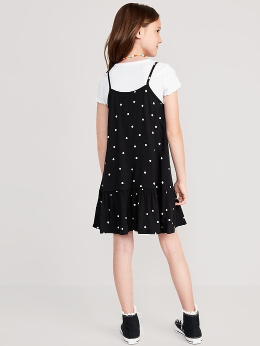 View large product image 2 of 2. Sleeveless Printed Dress & Rib-Knit T-Shirt Set for Girls