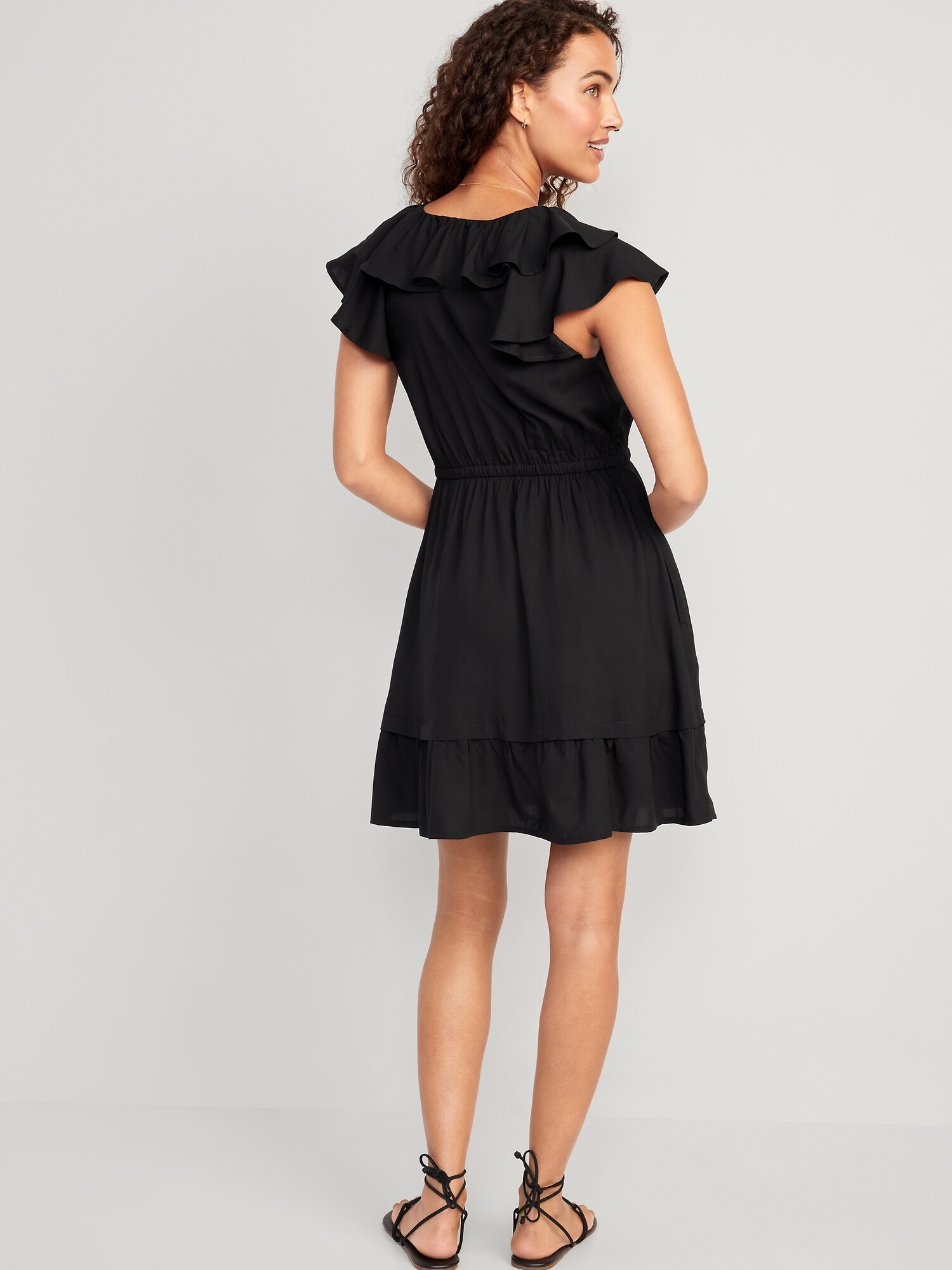 Dress with shop ruffle waist