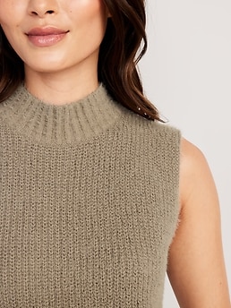 Mock-Neck Eyelash Sweater