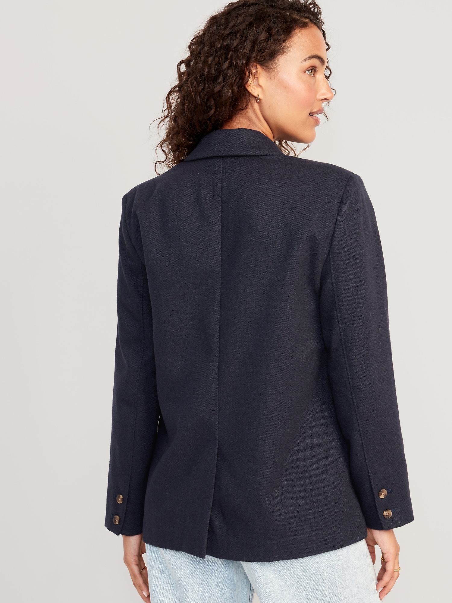 Double Breasted Textured Blazer For Women Old Navy