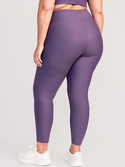 High-Waisted PowerSoft 7/8 Mixed-Fabric Leggings