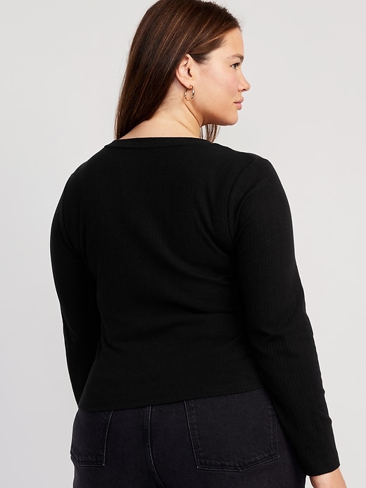 Image number 8 showing, Fitted Square-Neck Rib-Knit T-Shirt