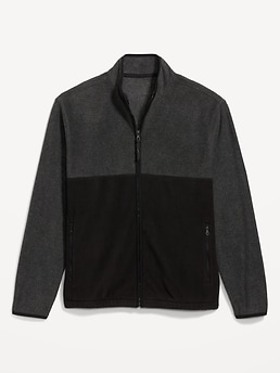Micro-Fleece | Navy Zip Men Old Jacket for Oversized