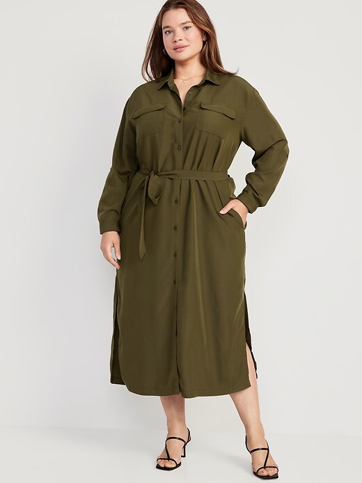 Image number 6 showing, Waist-Defined Utility Midi Dress