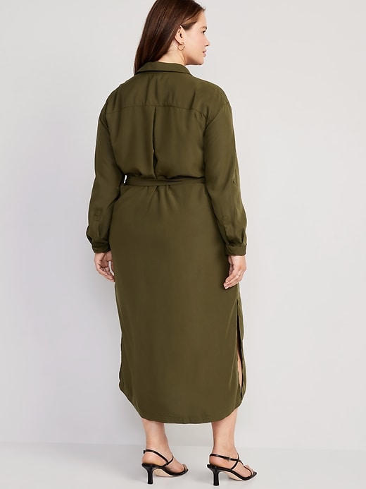 old navy waist defined utility midi shirt dress Home