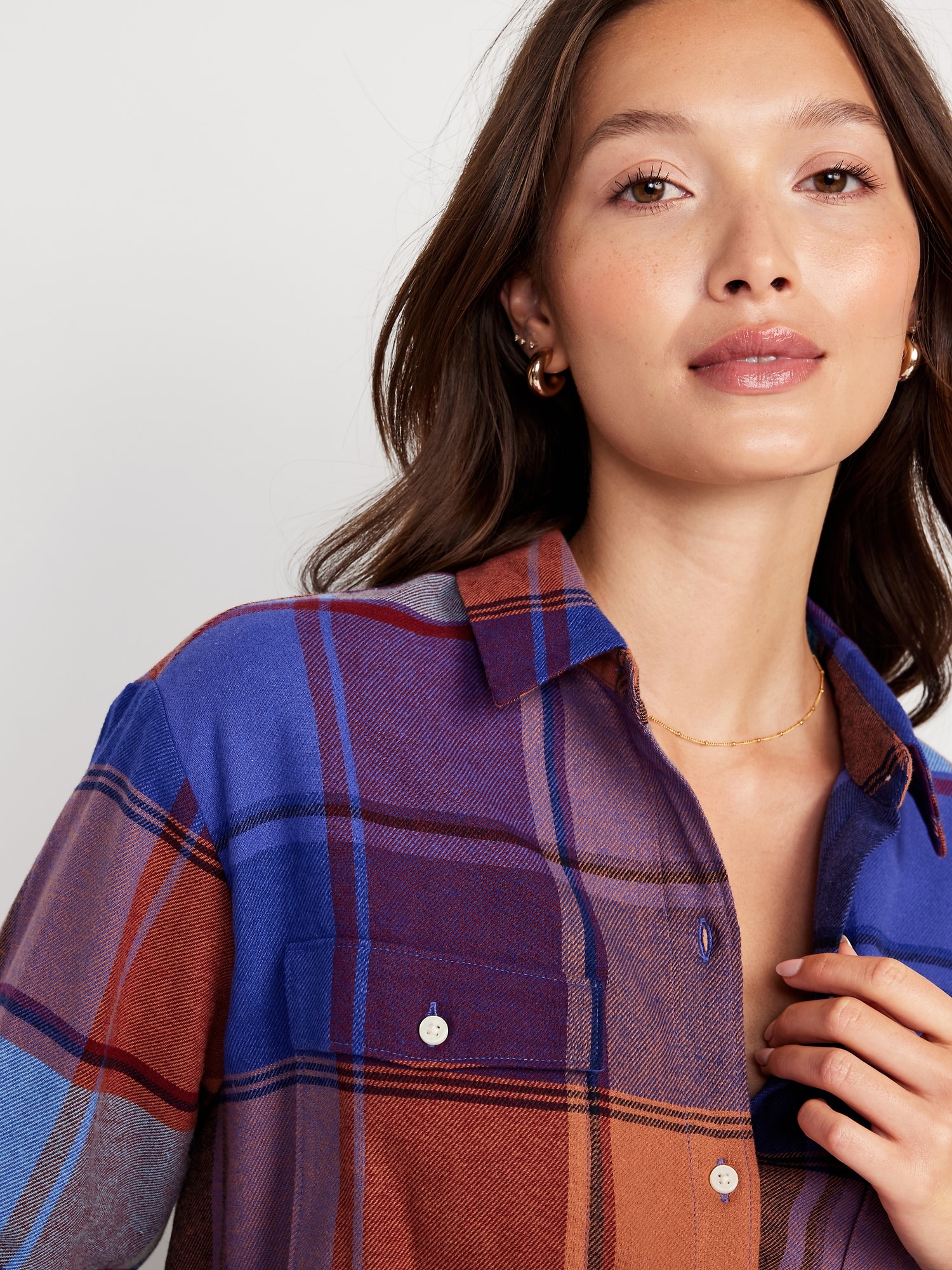 Loose Flannel Shirt For Women Old Navy