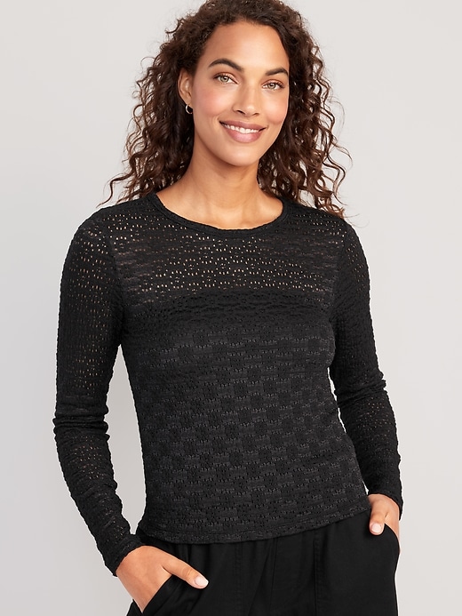Image number 1 showing, Long Sleeve Lace Top