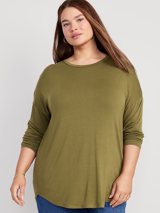 Image number 7 showing, Luxe Long-Sleeve Tunic T-Shirt