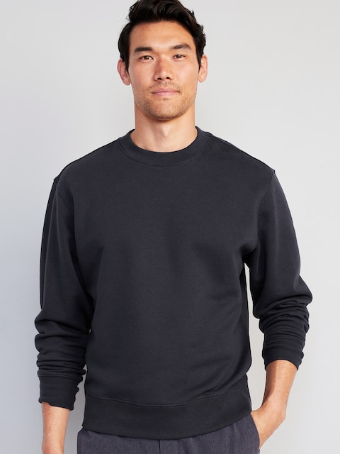 Loose Rotation Crew-Neck Sweatshirt - Moire Navy