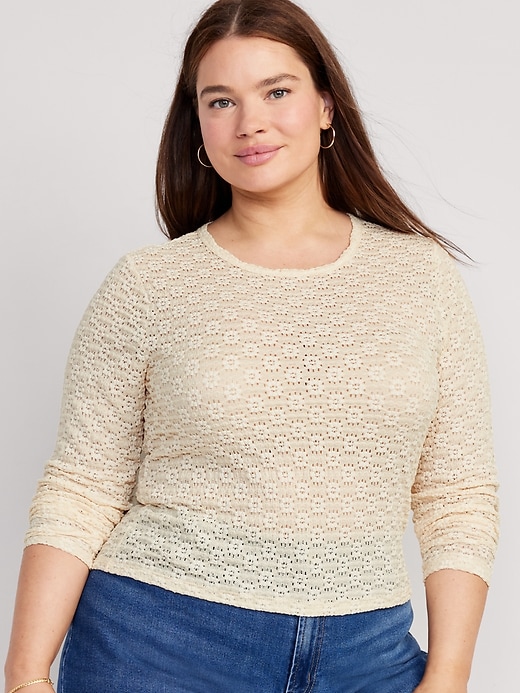 Image number 7 showing, Long Sleeve Lace Top