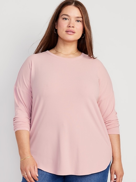 Image number 7 showing, Luxe Rib-Knit Tunic T-Shirt